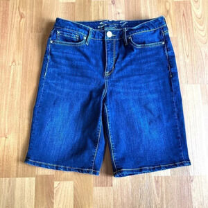 Seven7 Sunset Bermuda Jean Shorts,‎ Dark Wash, Size 12
